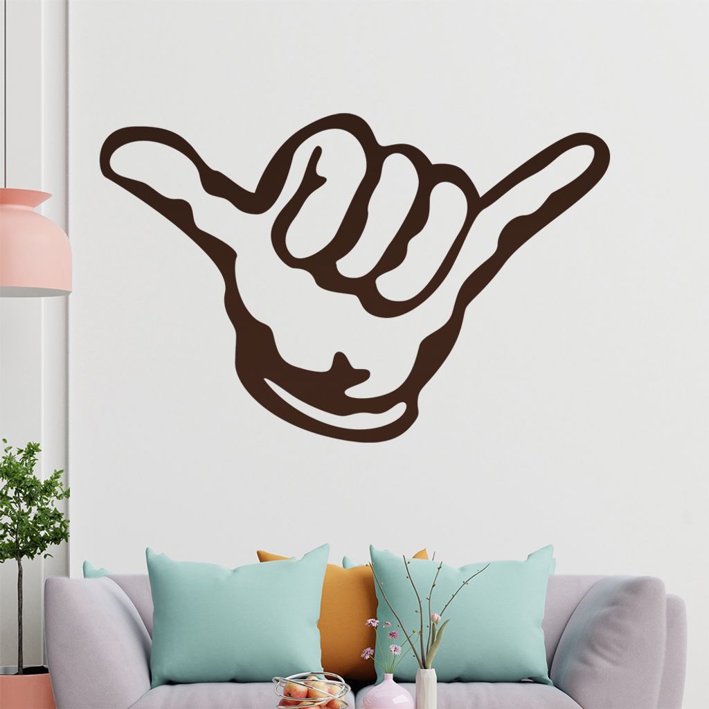 KIWISTAR Hang Loose Hand - Surfer Move Shaka Wandtattoo in 6 Größen - Wandaufkleber Wall Sticker - Dekoration, Küche, Wohnzimmer, Schlafzimmer, ...