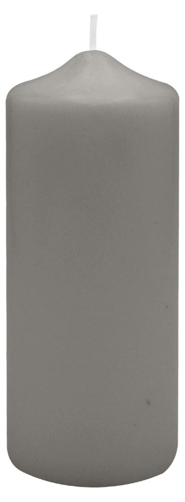 Spitzkopf Stumpen Kerzen Grau Grey 10 x Ø 8 cm, 6 Stück Produktbild 