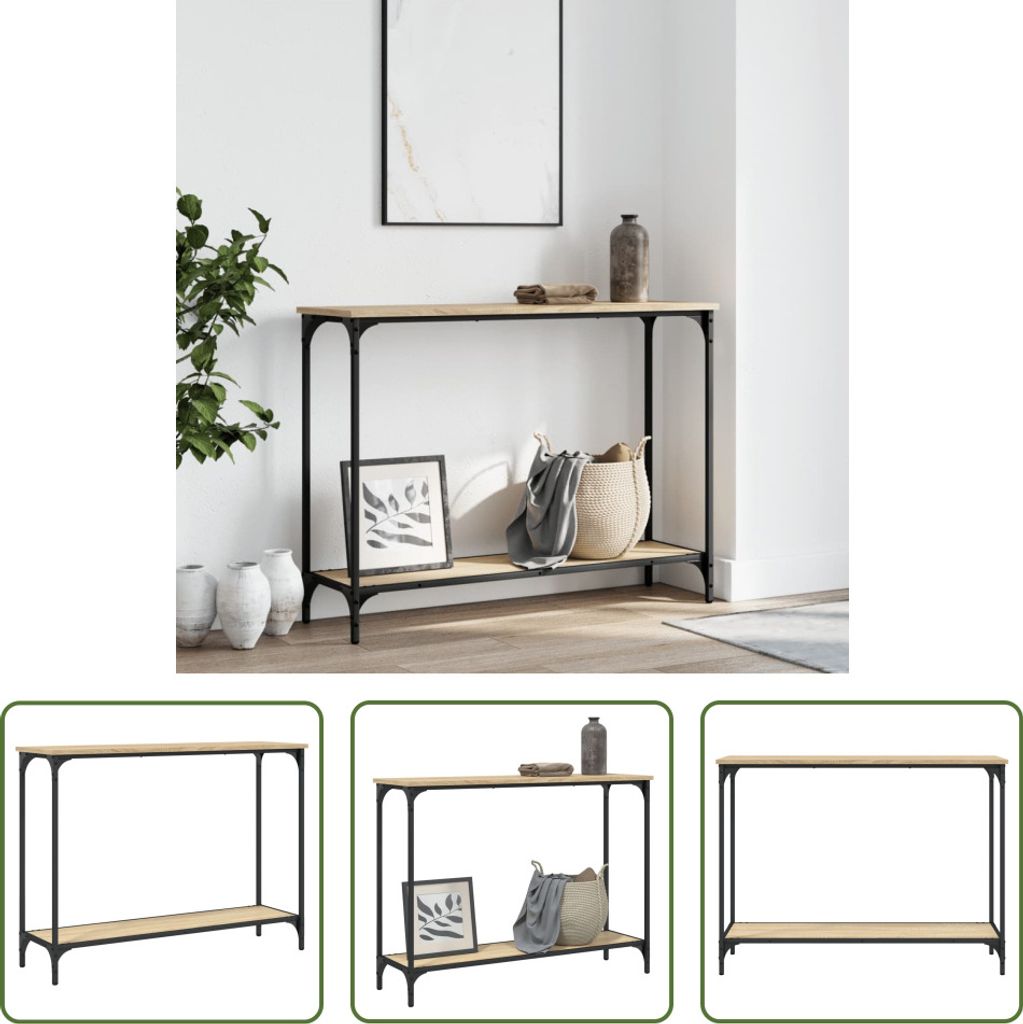 The Living Store Konsolentisch Sonoma-Eiche 101x30,5x75 cm Holzwerkstoff