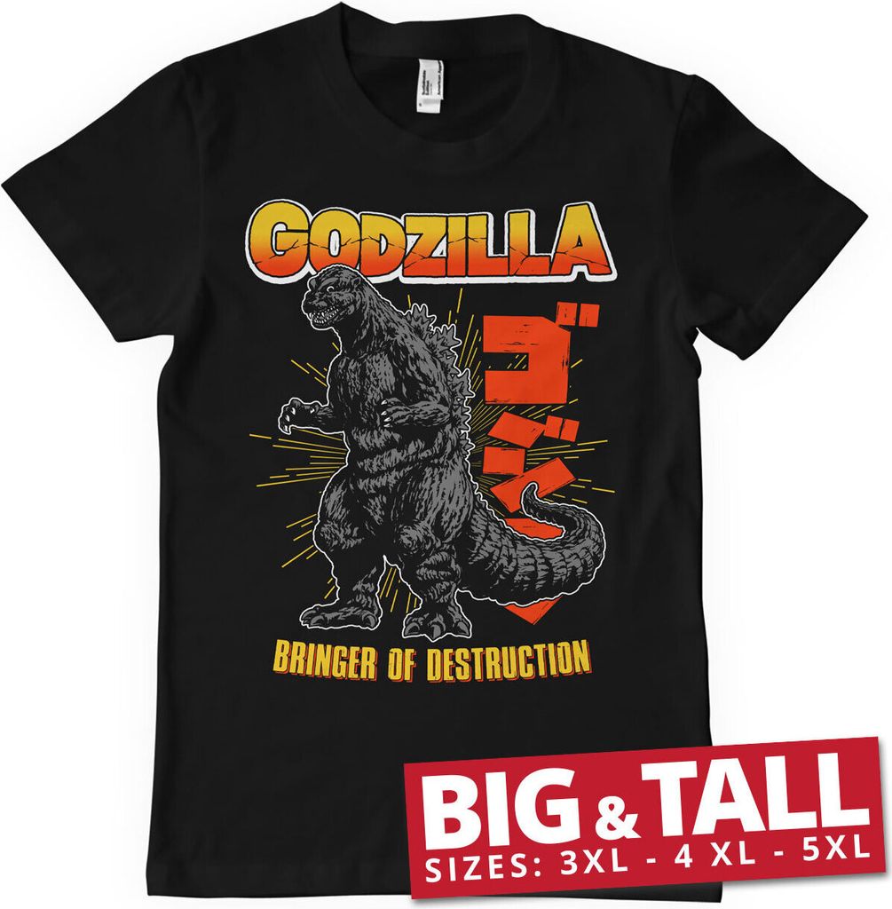 Godzilla - Bringer Of Destruction Big & Tall T-Shirt - 5XL - Black