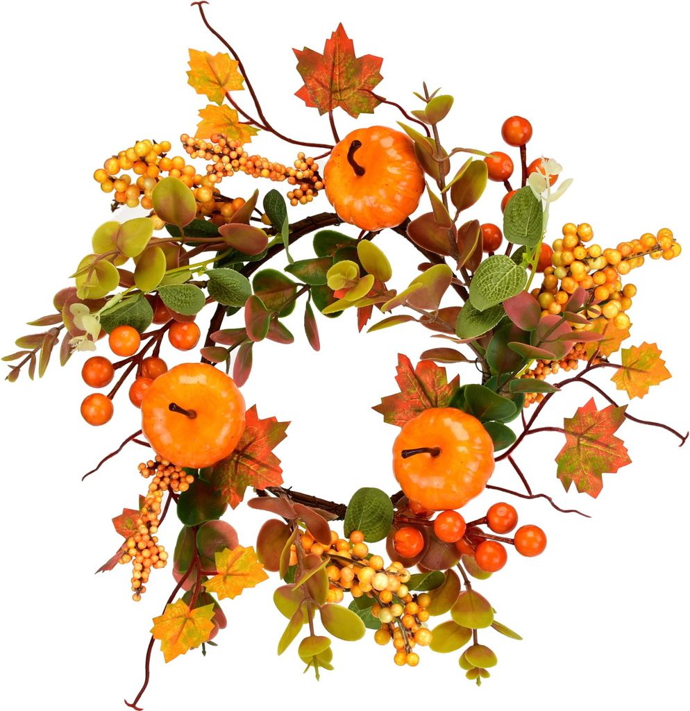 Couronne d'automne avec citrouilles Ø25 cm Image du produit 