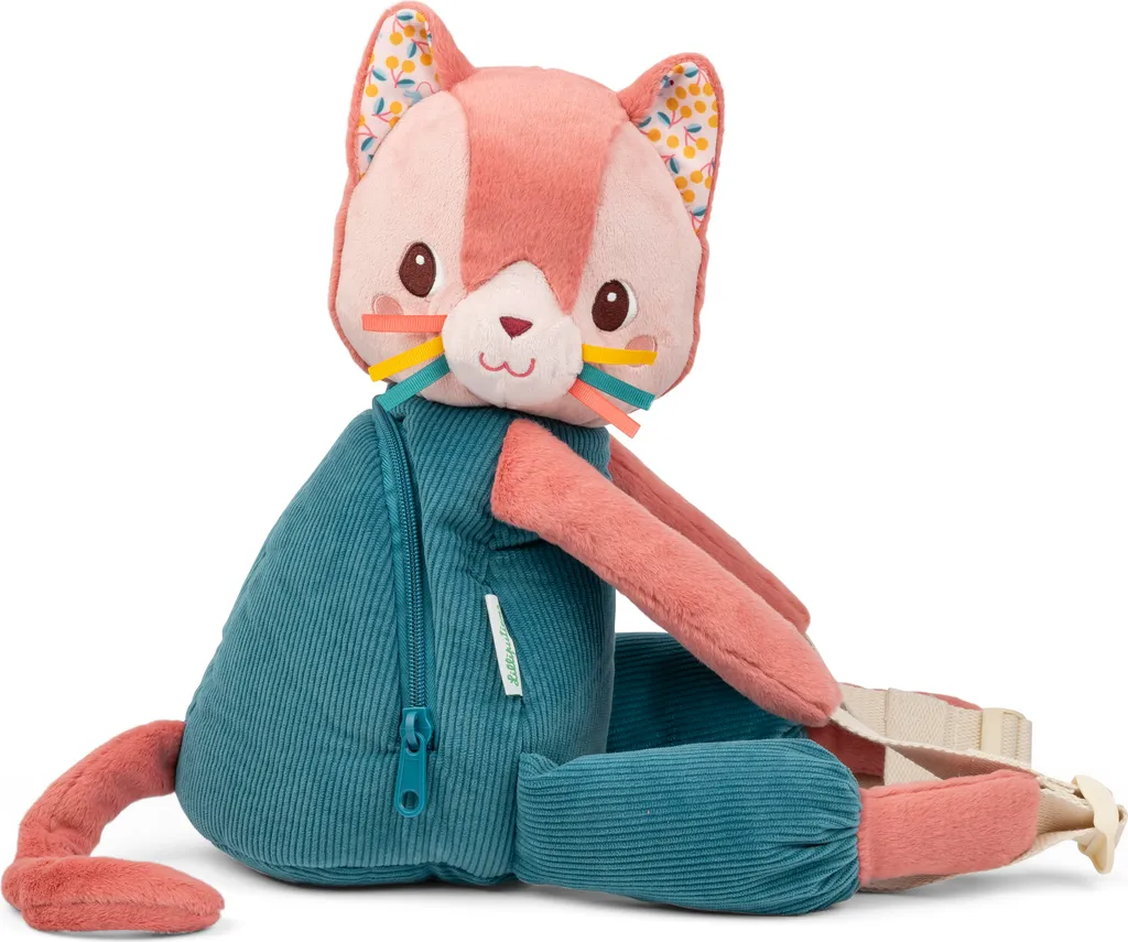 Zaino per bambini Lilliputiens - zaino morbido Jeanne il gatto - spallacci regolabili e cintura sul fianco