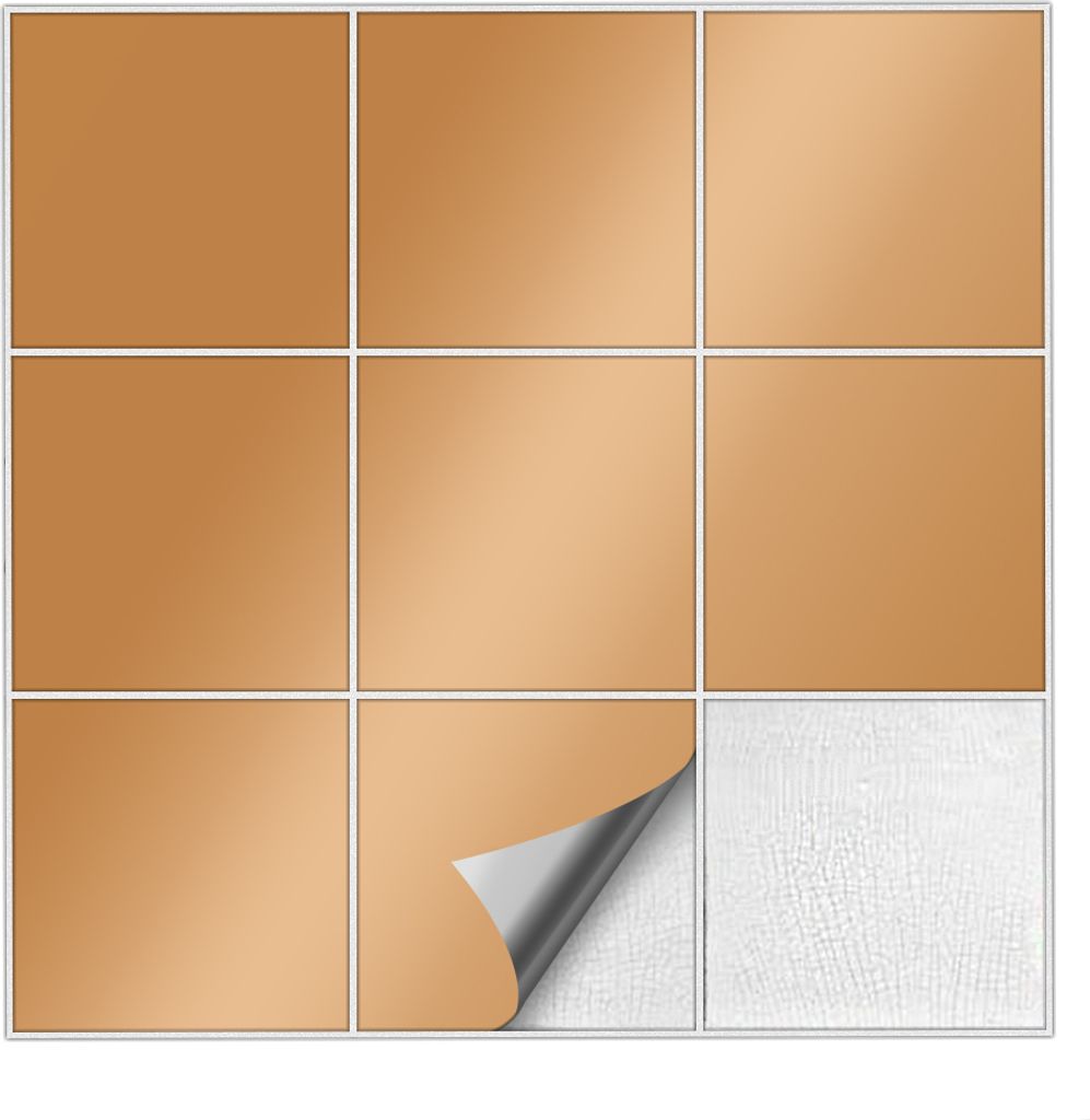 Fliesenaufkleber Für Bad, Küche etc Kupfer 92 matt 14,5 x 14,5 cm 5 Stück
