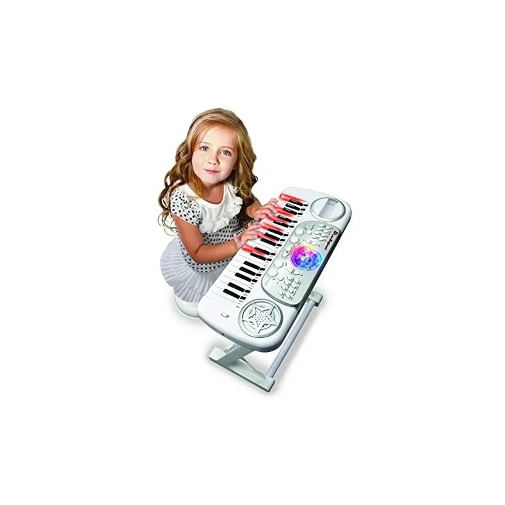 Clavier de musique pour débutant DEQUBE avec tabouret, format moyen noir