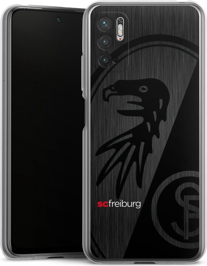 DeinDesign Handyhülle für Xiaomi Redmi Note 10 5G Silikon Hülle Case Smartphone Schutzhülle Metallic Look Offizielles Lizenzprodukt SC Freiburg