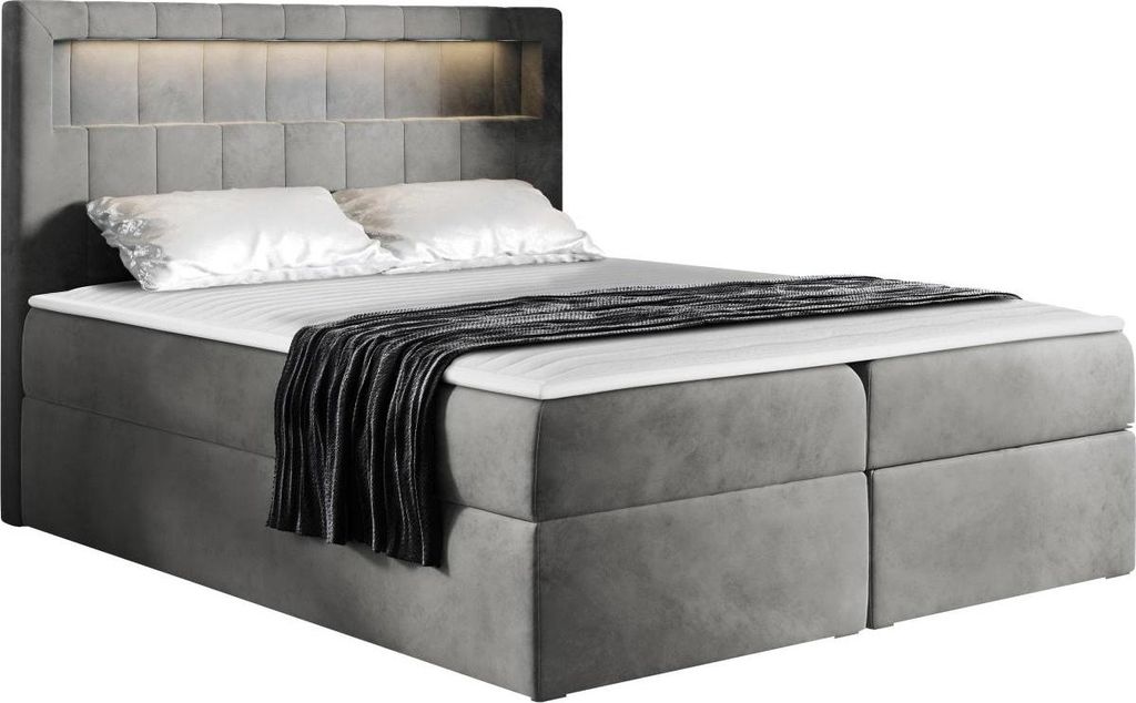 MIRJAN24 Boxspringbett Aspen, Ehebett mit zwei Bettkästen für die Bettwäsche, Doppelbett (Farbe: Magic Velvet 2217, Größe: 200 x 200 cm)