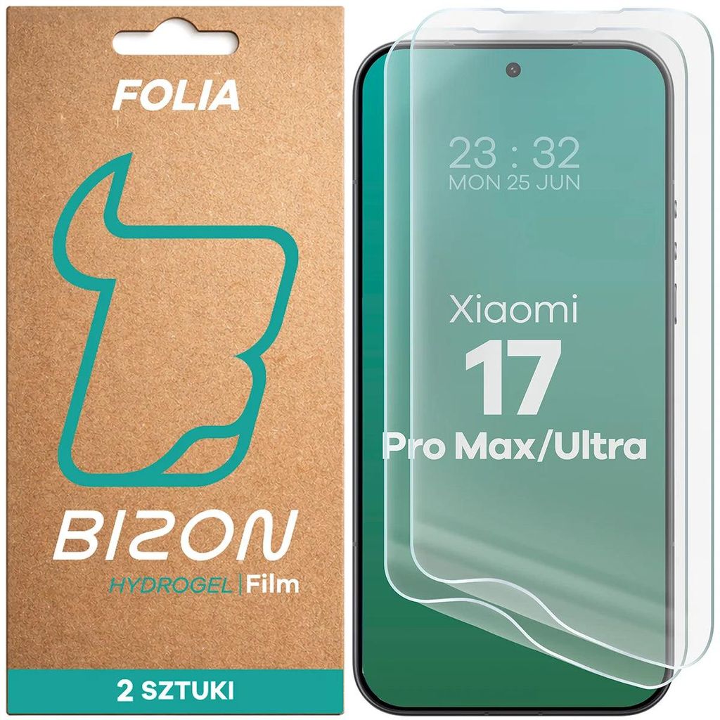2x Hydrogel Folie für den Bildschirm für Xiaomi 17 Ultra / 17 Pro Max, Bizon Film Hydrogel Front Duo