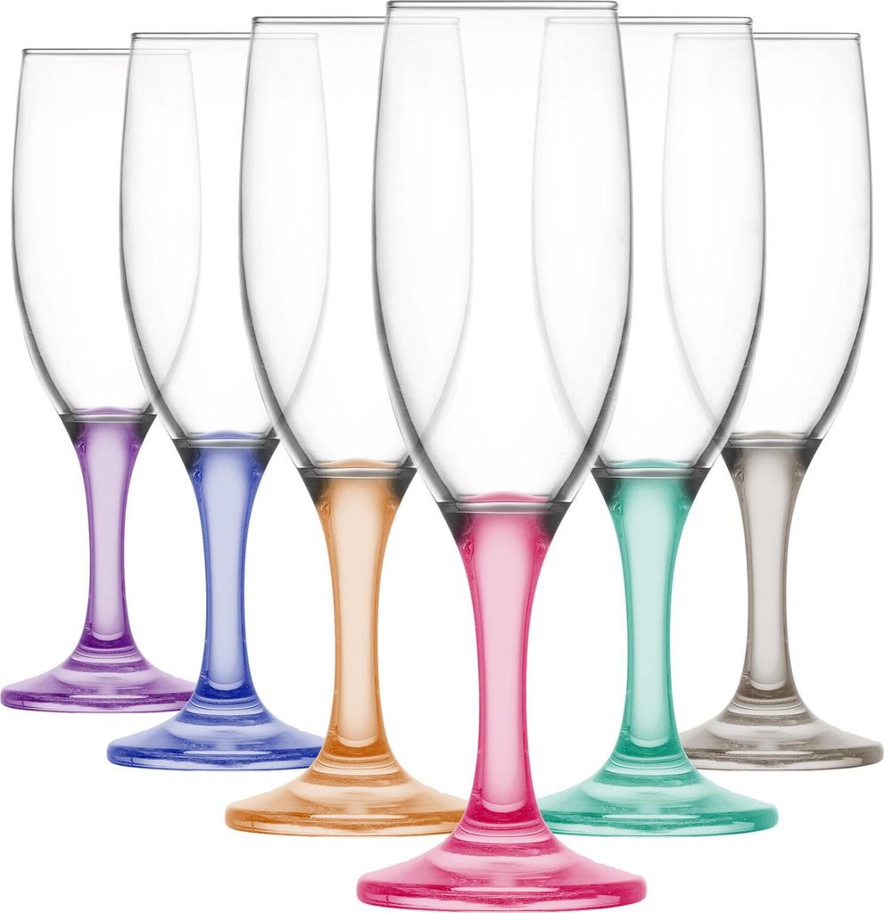 LAV Misket Glas-Champagnergläser – 190 ml – farbiger Stiel Produktbild 