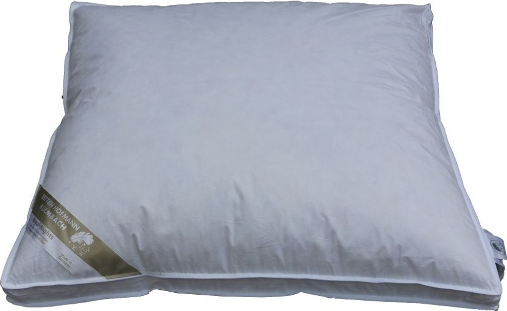 Franken Kopfkissen 80x80 mit Außensteg Federkissen Kissen 15% Daunen 1150 g