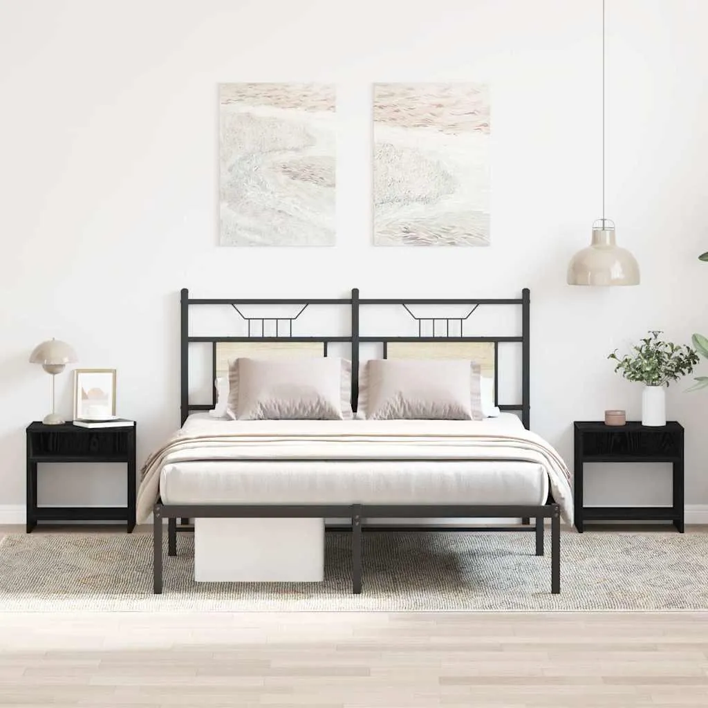 Meuble de chevet suspendu noir chêne vidaXL 2 pièces pour chambre