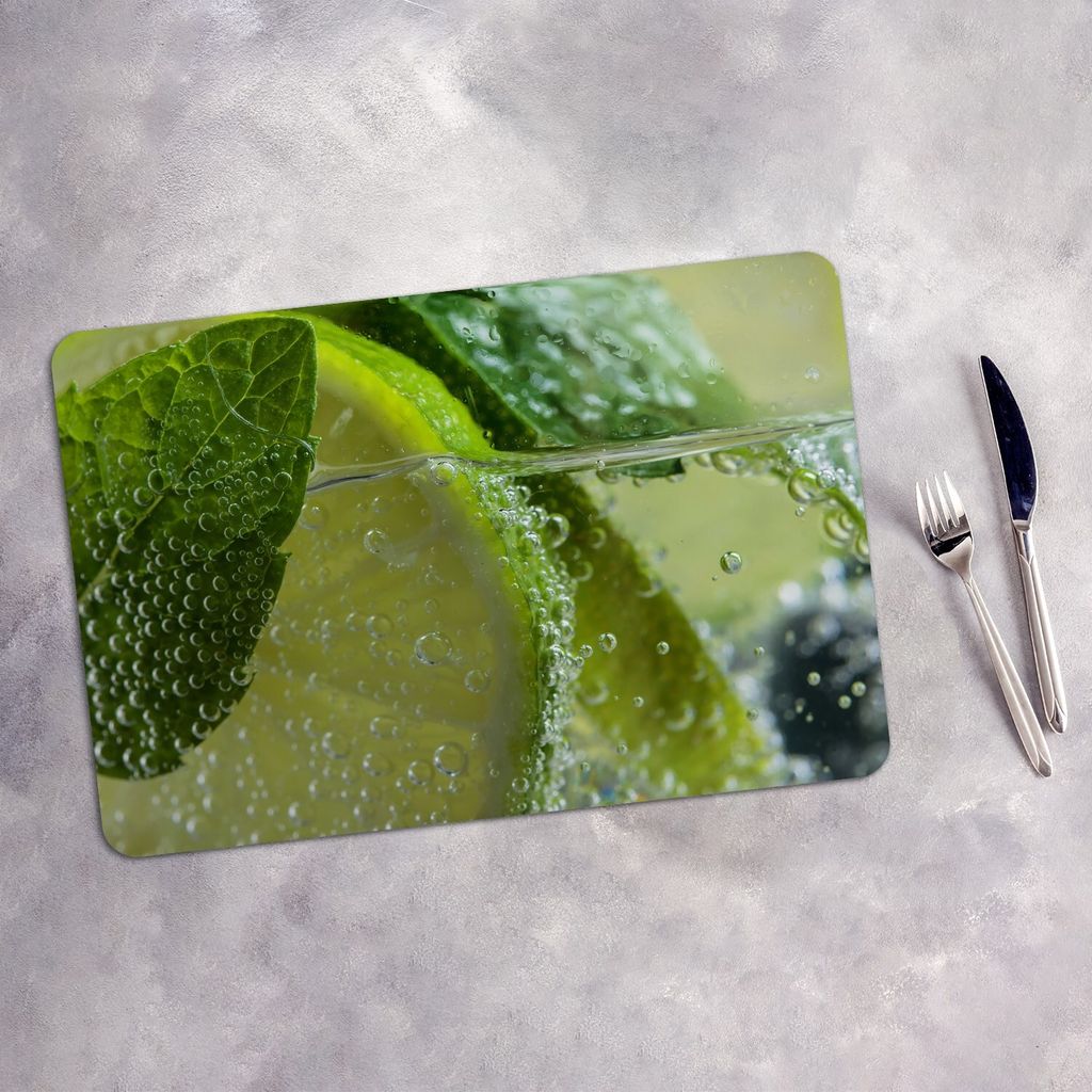 Tischset 6x45x30 cm Platzset Tischmatte Platzmatte Untersetzer - cocktail mit Limette