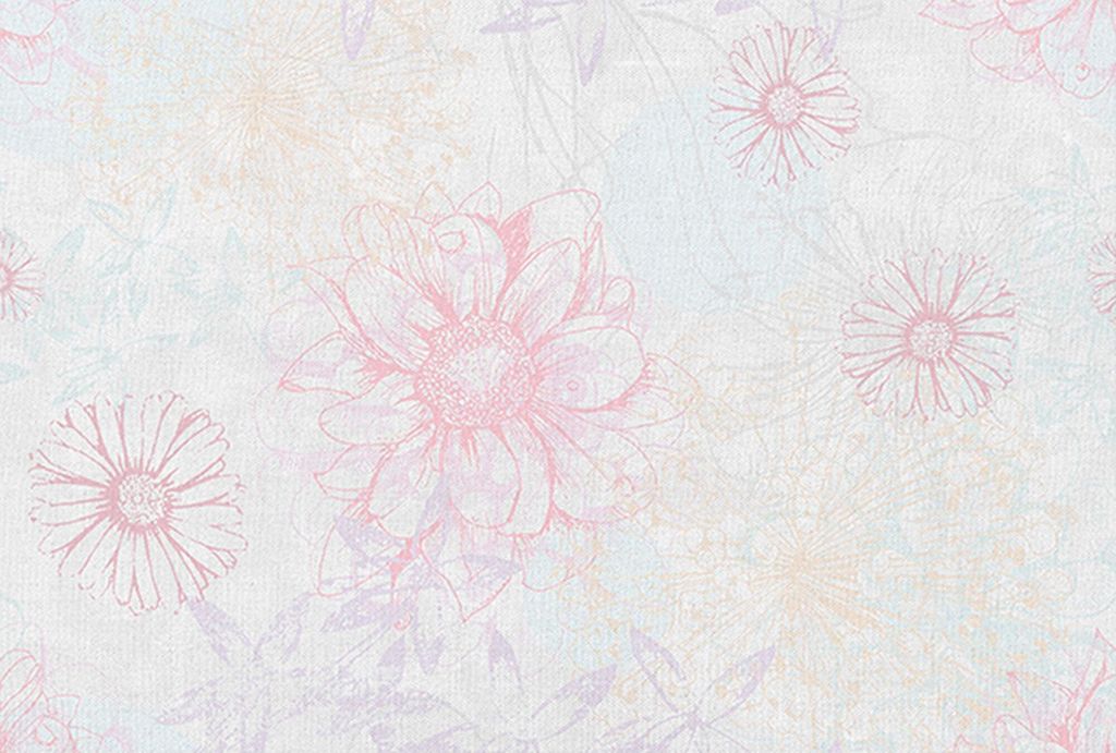 Tadessi Fototapete | Blumen | 4.00 m x 2.70 m | Rosa | Weiß | Wandbild | Digitaldruck