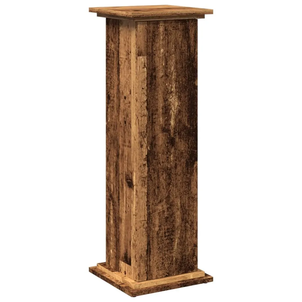 Colonne de rangement imitation vieux bois en composite 31x30x90 cm