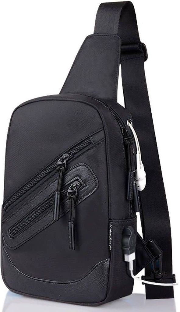 DFV mobile - Rucksack Tasche Umhängetasche Nylon kompatibel mit Ebook, Tablet und für Plum Ram 6 - Schwarz
