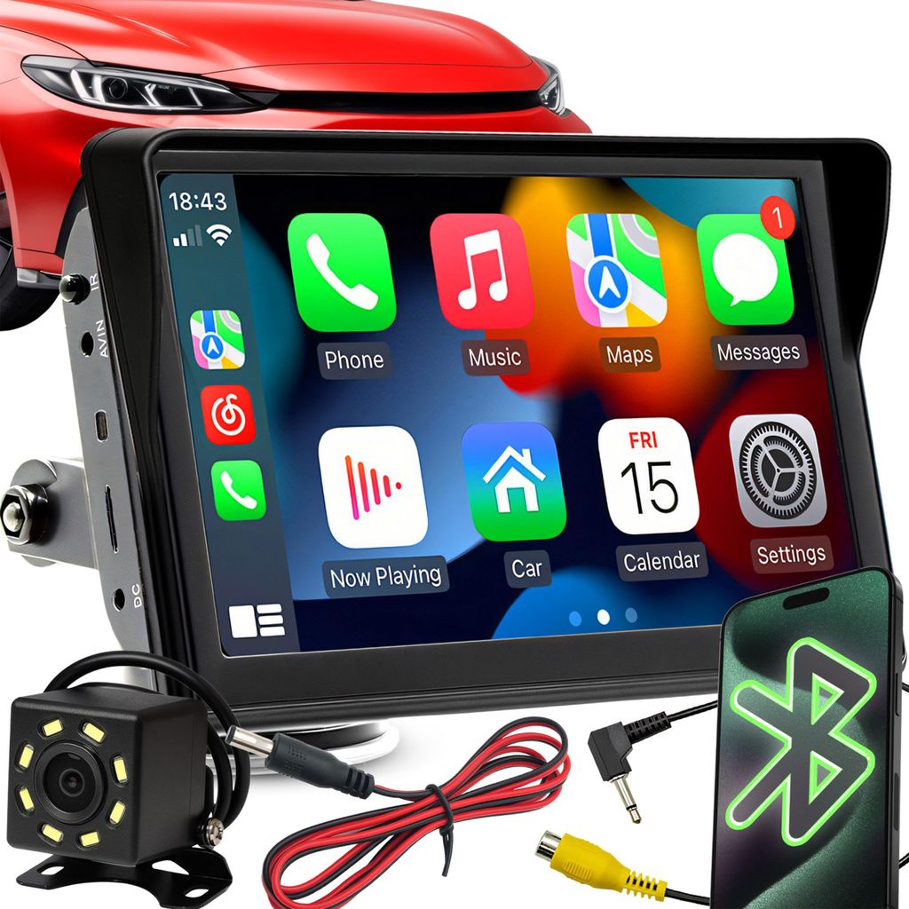 Autoradio Touchscreen 7 Zoll mit Wireless & Kabel, Display Produktbild 