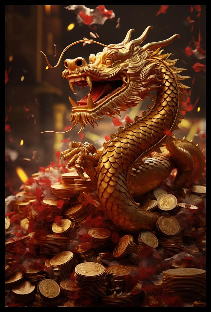 Plakat 40x60cm Drache des Reichtums