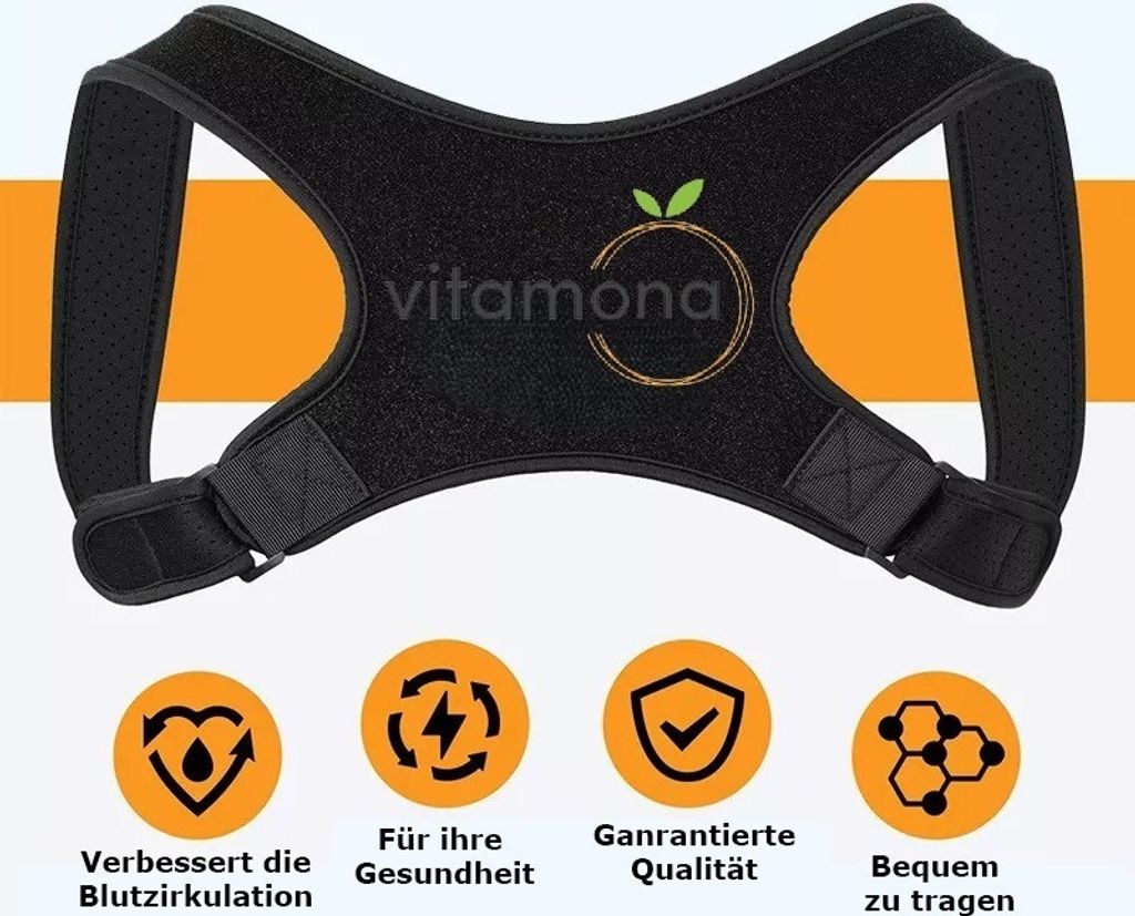 Vitamona Rücken Geradehalter Rückensupport Größe M