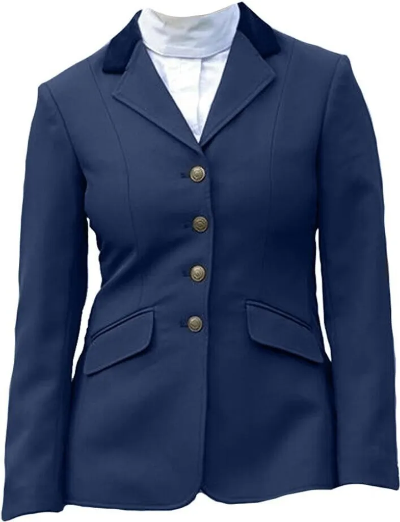 Veste de concours hippique enfant 128 Shires Aston ER710 Bleu Marine