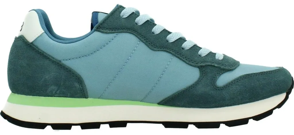 Sun68 Tom Solid Bleu : Baskets Homme Légères en Nylon et Cuir de Qualité - 4