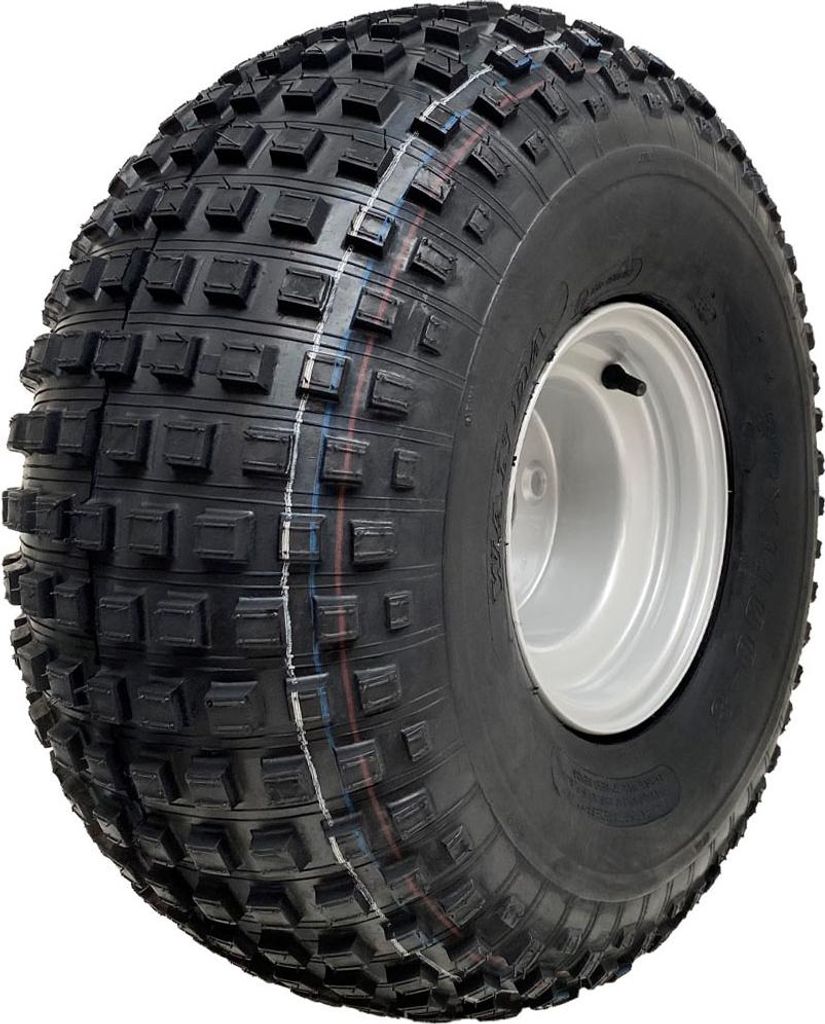 22x11.00-8 ATV-Reifen mit Noppen auf 4-Spike-Felge ATV-Anhänger-Quad-Rad - 100mm PCD-Felge.