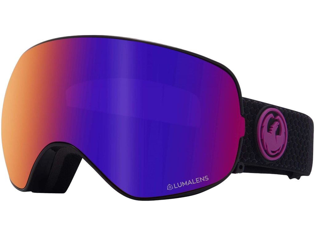 Dragon X2S Snow Purple Ion + Amber Skibrille