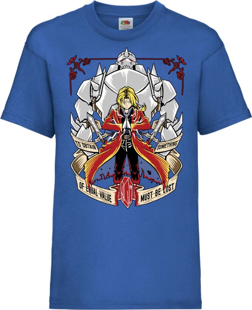 Kinder T-Shirt Fullmetal Alchemist Edward Elric Fullmetal Edward, 5-6 Jahr - 116 / Blau