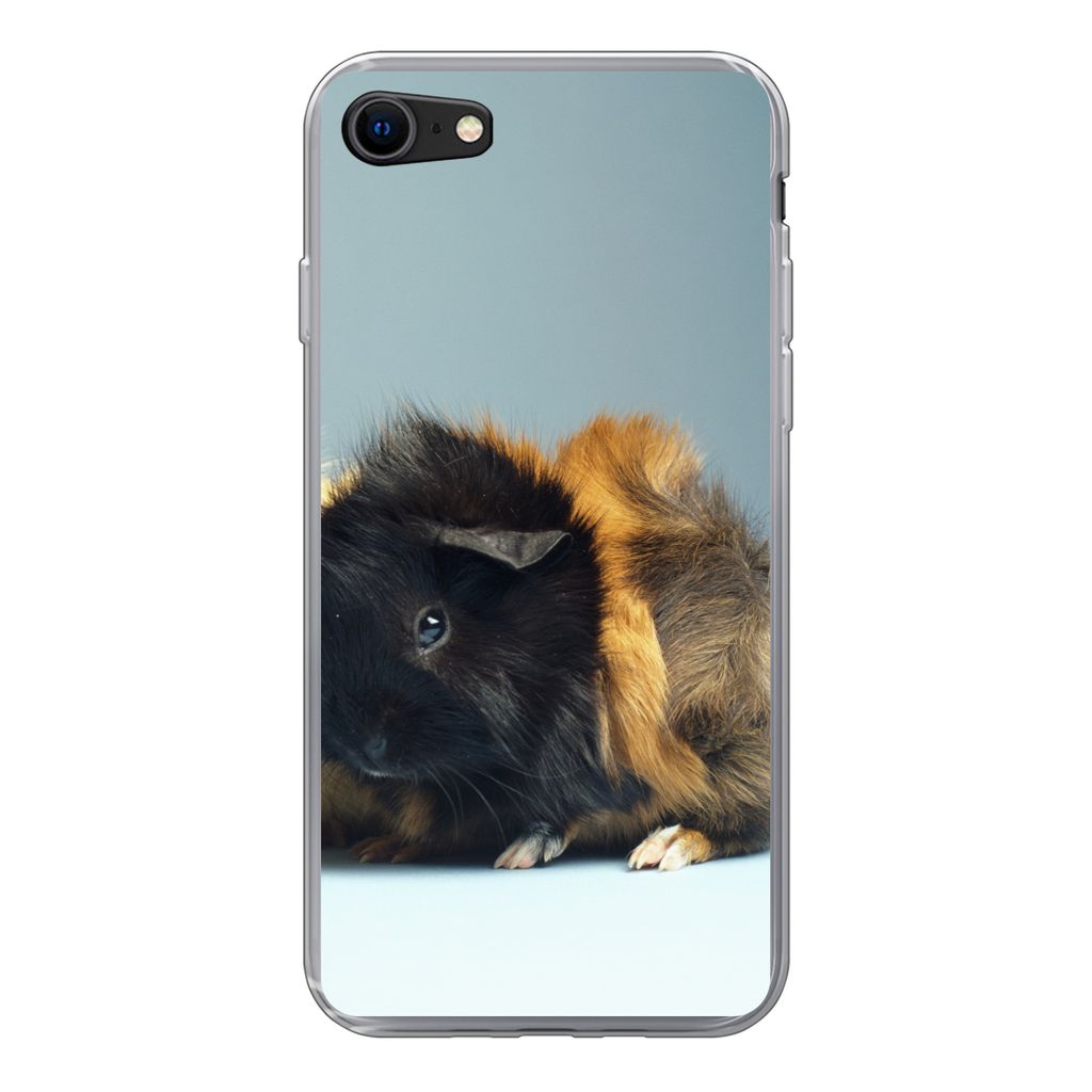MuchoWow Handyhülle Schutzhülle Hülle für iPhone SE 2020 Zwei kleine Meerschweinchen Silikon Softcase Handy Hülle - Kartenbesitzer