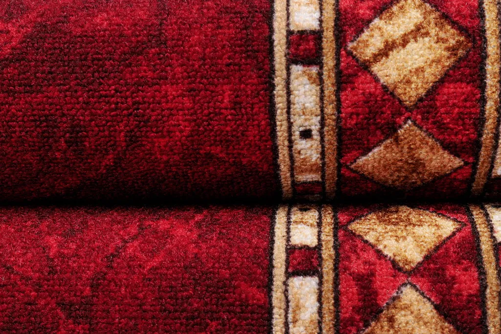 Tapis moderne rouge et jaune à poils courts antidérapant format 67x570 - 7