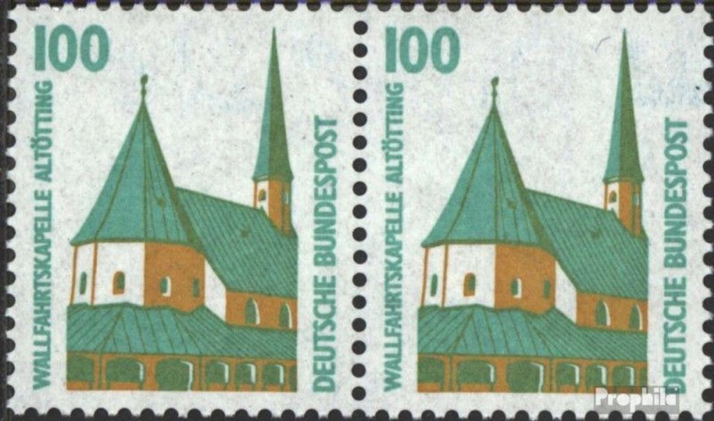 Briefmarken BRD (BR.Deutschland) 1989 Mi 1406A wP waagerechtes Paar gestempelt Sehenswürdigkeiten