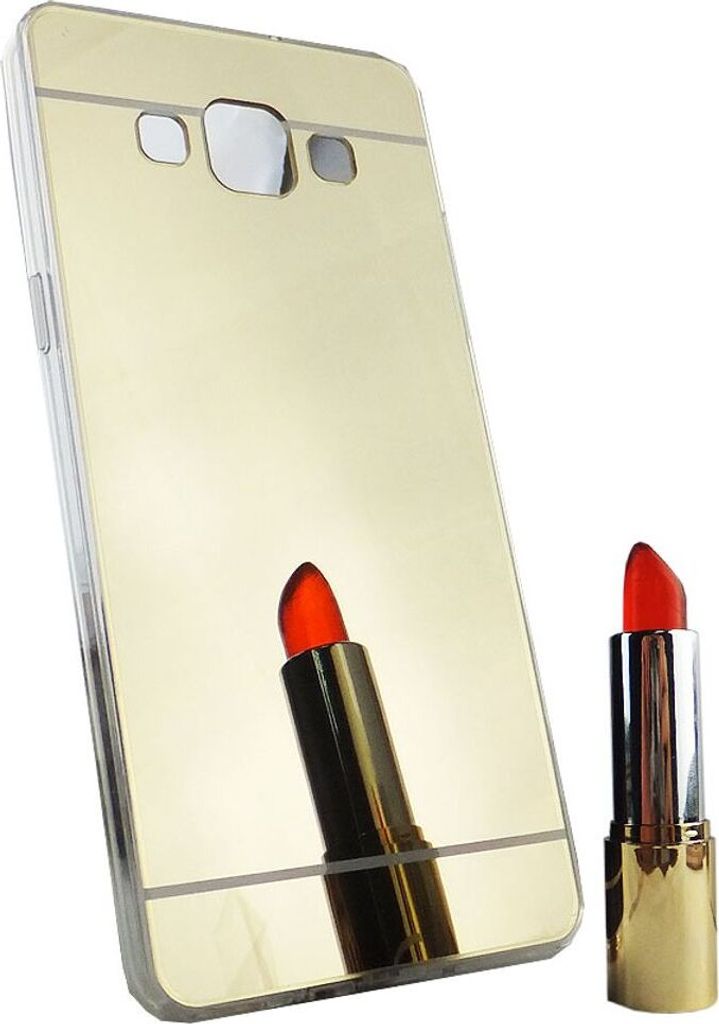 Samsung Galaxy A5 2015 Handy Hülle Spiegel Mirror Soft-Case Schutz-Cover Gold