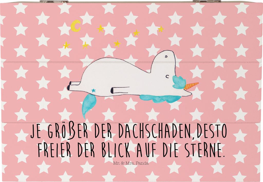 Mr. & Mrs. Panda Holzbox Einhorn Sternenhimmel 22 x 15 cm - Produktbild 