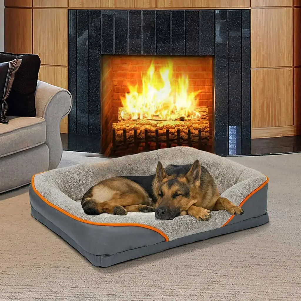 Couchage pour grand chien spécial articulations Jaune Clair 105cm - 2