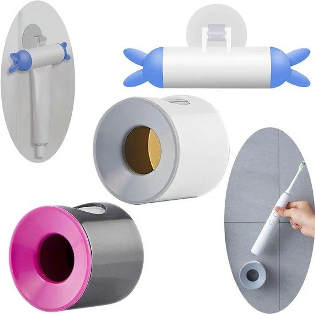 Fixation porte-brosse à dents sans percer pour carrelage et vitre