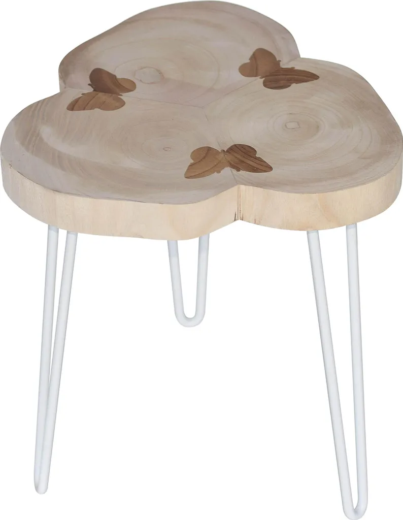 Sgabello Cubo 40x40x40 cm Natural Trio - Mobile in Legno di Design Online