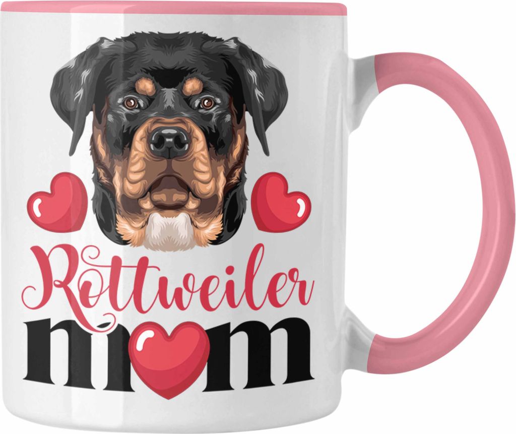 Trendation - Rottweiler Besitzer Mom Mama Tasse Geschenk Lustiger Spruch Geschenkidee Rottweiler Besitzerin (Rosa)