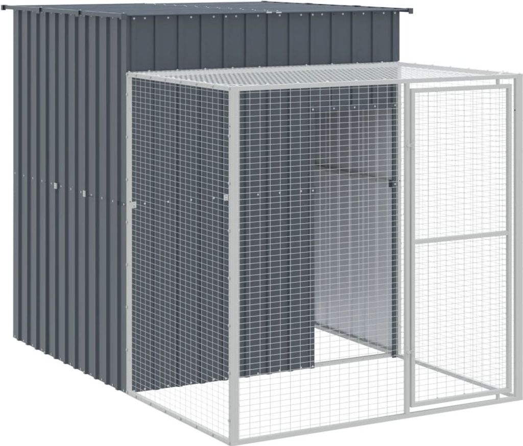 vidaXL Cage à poules avec enclos Anthracite 165x251x181 cm Image du produit 