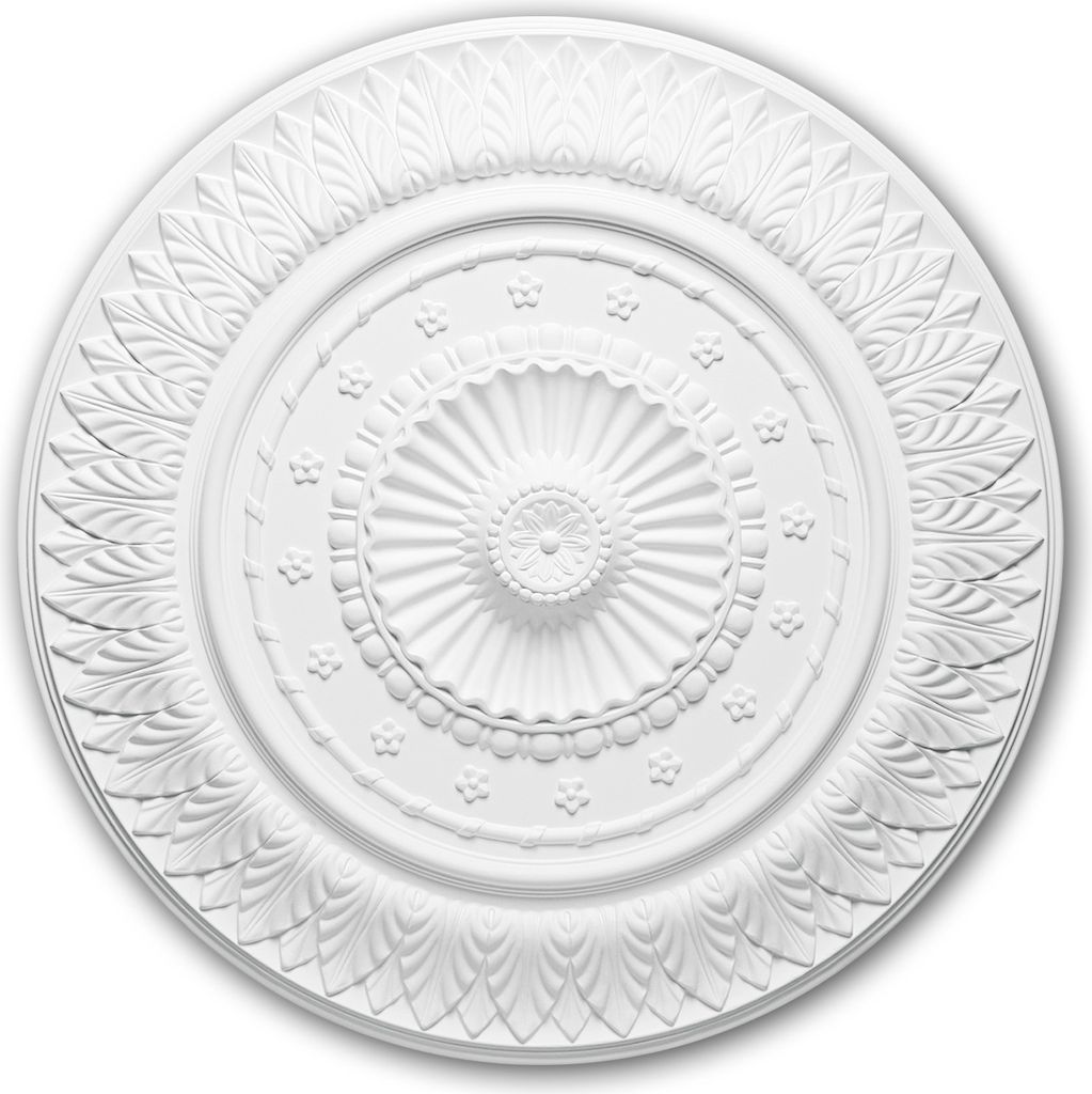 PROFHOME 156028 Rosette aus Polyurethan Deckenrosette Zierelement Ø 67,0 cm