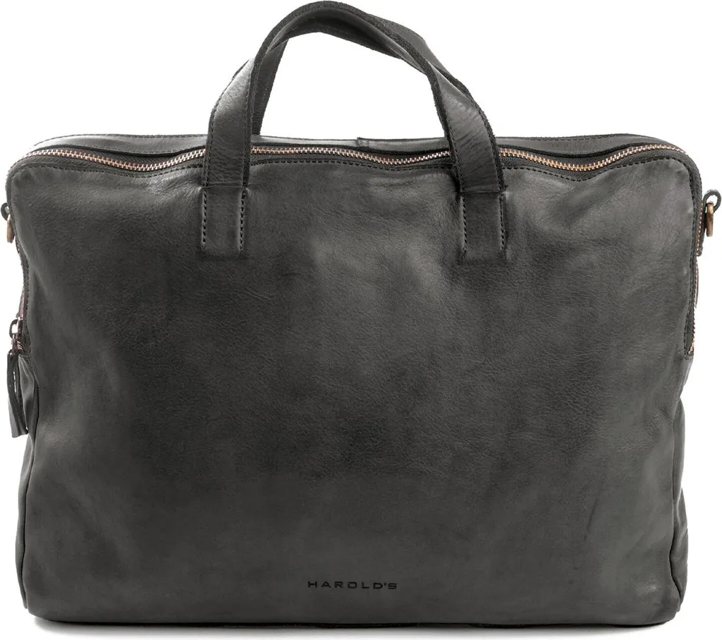 Sac Ordinateur Cuir Véritable Submarine Noir Harold's Finition Luxe