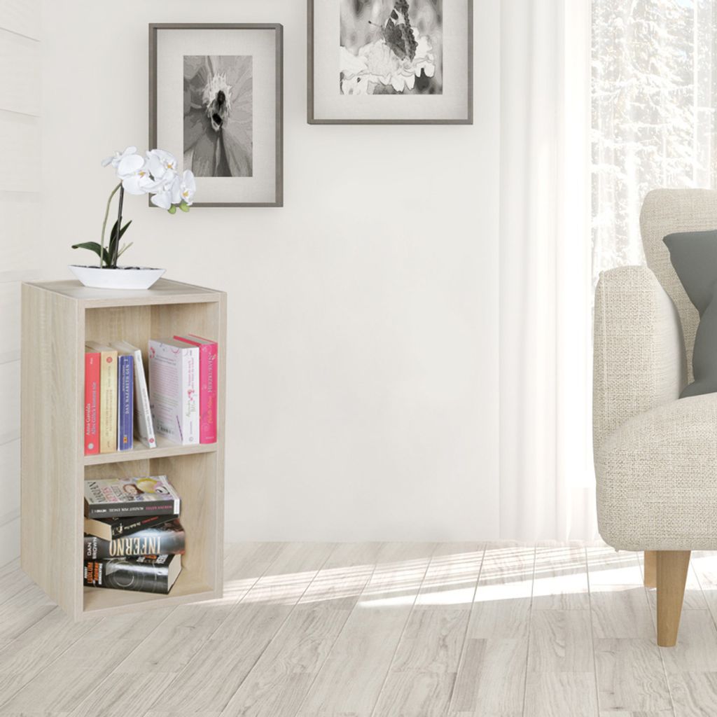 FineBuy Standregal Holz 30x60x30 cm Modern Regal Klein Wandregal Ablageregal Schmal Kleines Bücherregal 2 Ablagefächer Schmales Holzregal Nischen...