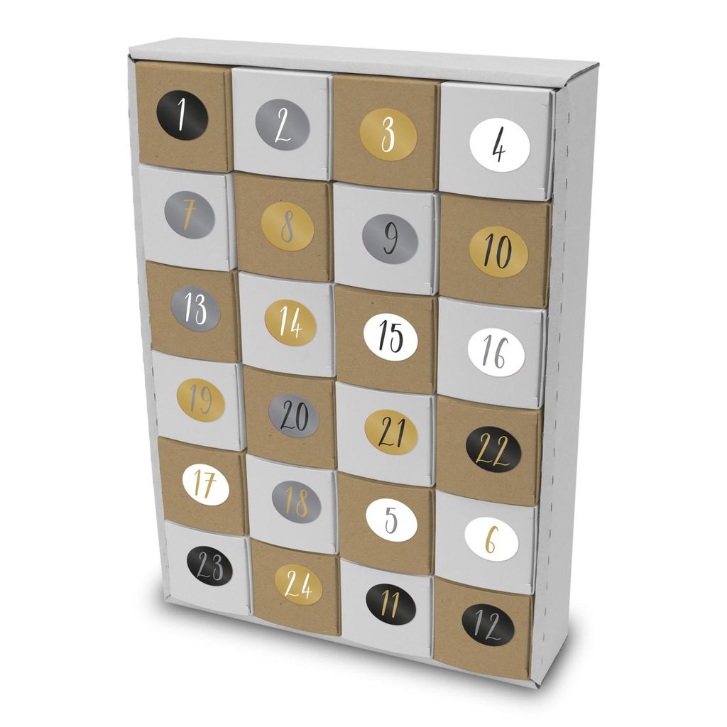 itenga SET Adventskalender zum Füllen Würfel 6,5cm + Produktbild 