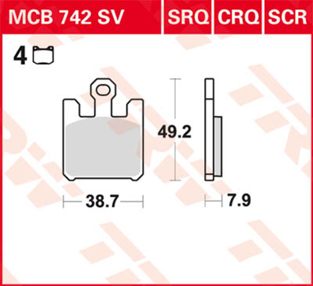 TRW Pastiglia freno Trw Carbon Mcb 742 Crq Immagine del prodotto 