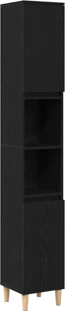 Mobile Bagno Colonna Rovere Nero 30x30x190 cm - Maison Exclusive - 2