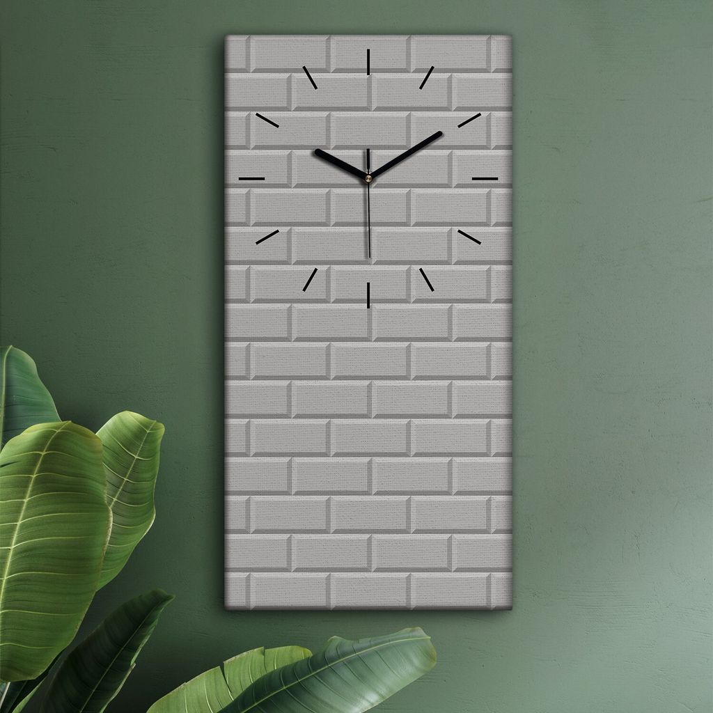 Wohnzimmer Leinwand Uhr Geräuschlos Küche 30x60 Farbige, Ziegel, Textur, Abstrakt, schwarze Zeiger
