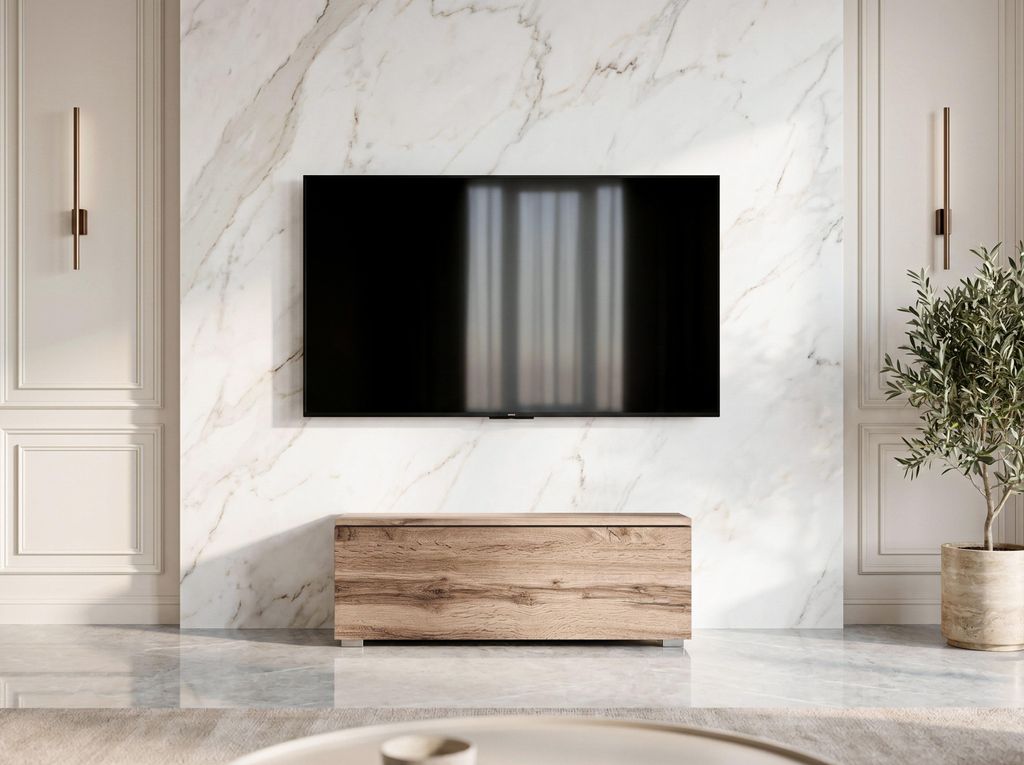 AX LIVING Barvo 100 cm TV Kommode Lowboard Braun Eiche Produktbild 