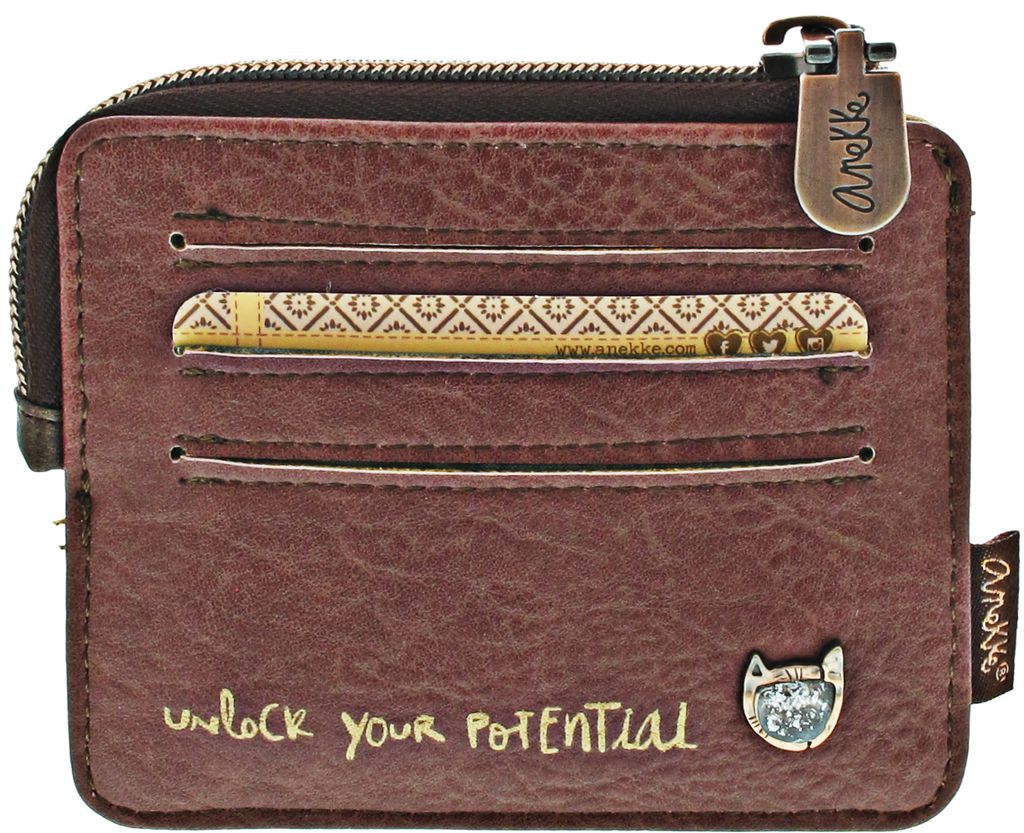 Anekke Étui Carte De Crédit Mademoiselle - Porte-Cartes Multicolor Jusqu'à 9 Cartes, Compartiment Pièces, Fermeture Éclair, Pratique Et Sécurisé