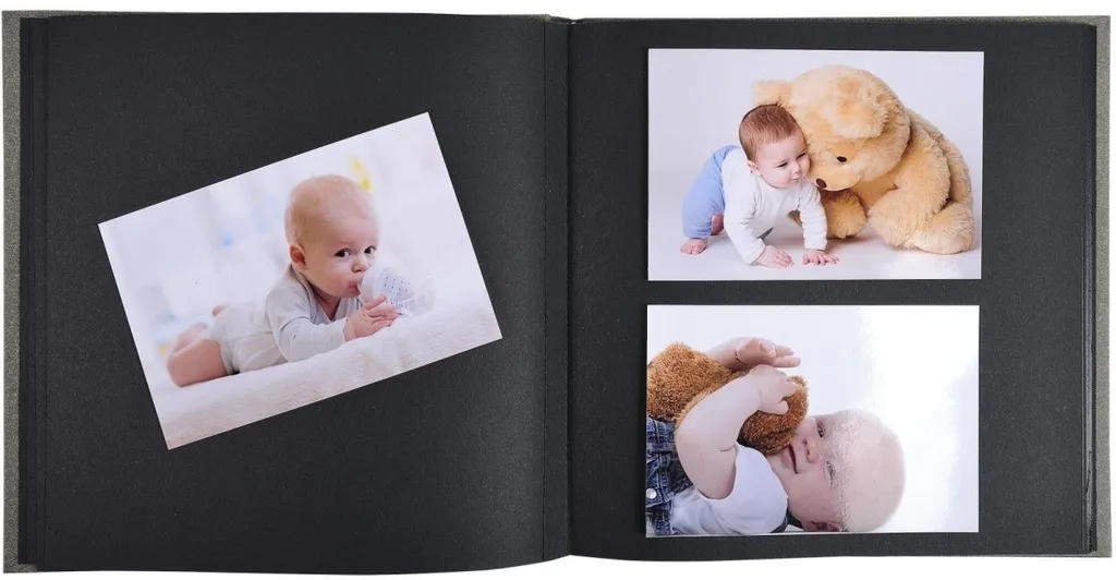 Grand Album Photo à pages blanches Zephire gris 29x32cm - Pack de 2