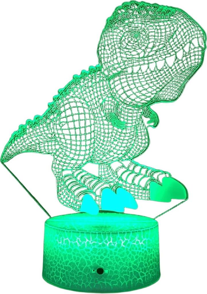 Kinder Nachtlicht, 2 Arten Muster(Dinosaurier und Einhorn) 3D LED Illusionslampe 16 Farbwechsel dimmbar, Party Geburtstag begünstigt Geschenk für...