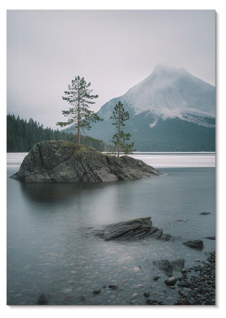 POSTER - 59x84 cm (A1) - Nitrozine - Berge, See, Nebel, Frieden, Harmonie, Natur - Wandbild für Wohnzimmer Schlafzimmer & Flur, Modernes Poster Wa...