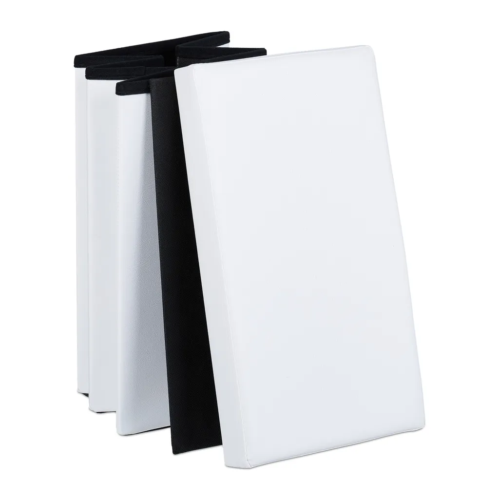 Tabouret de bureau blanc en similicuir - Siège d'appoint pour esthétique - 6