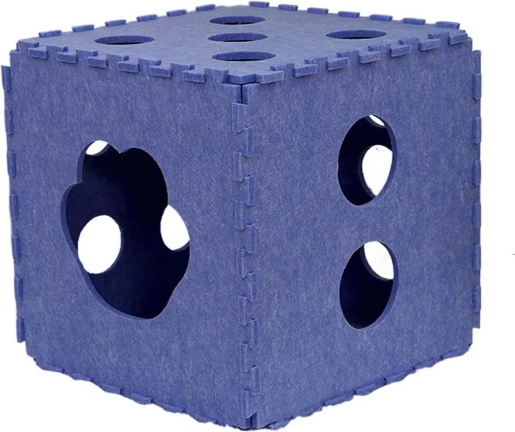 INF Tunnel per Gatti in Feltro Blu | Gioco Interattivo e Pieghevole